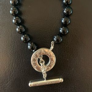 TIFFANY & CO. TOGGLE ONYX BEADED BRACELET